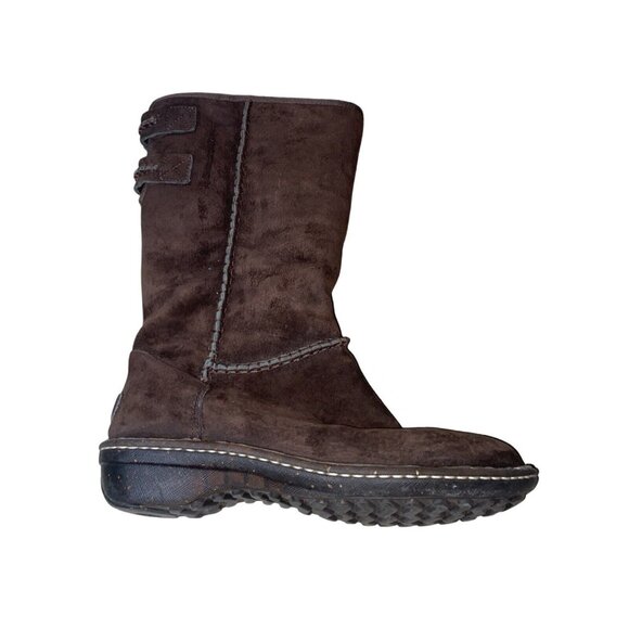 UGG Australia Haywell Winter Sherpa Suede Brown Boots Size 8 - Picture 4 of 12